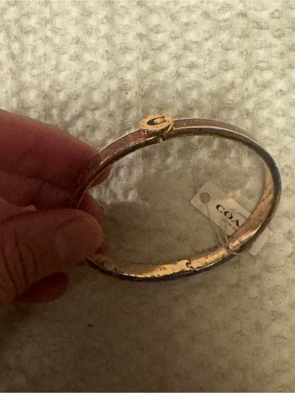 Coach Gold-Tone Pink Glitter C Initial Bangle Bracelet F39599 - Picture 13 of 15